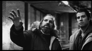 Brian De Palma and John Travolta on set of BLOW OUT as seen in DE PALMA